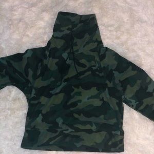 soft camo turtleneck sweater
